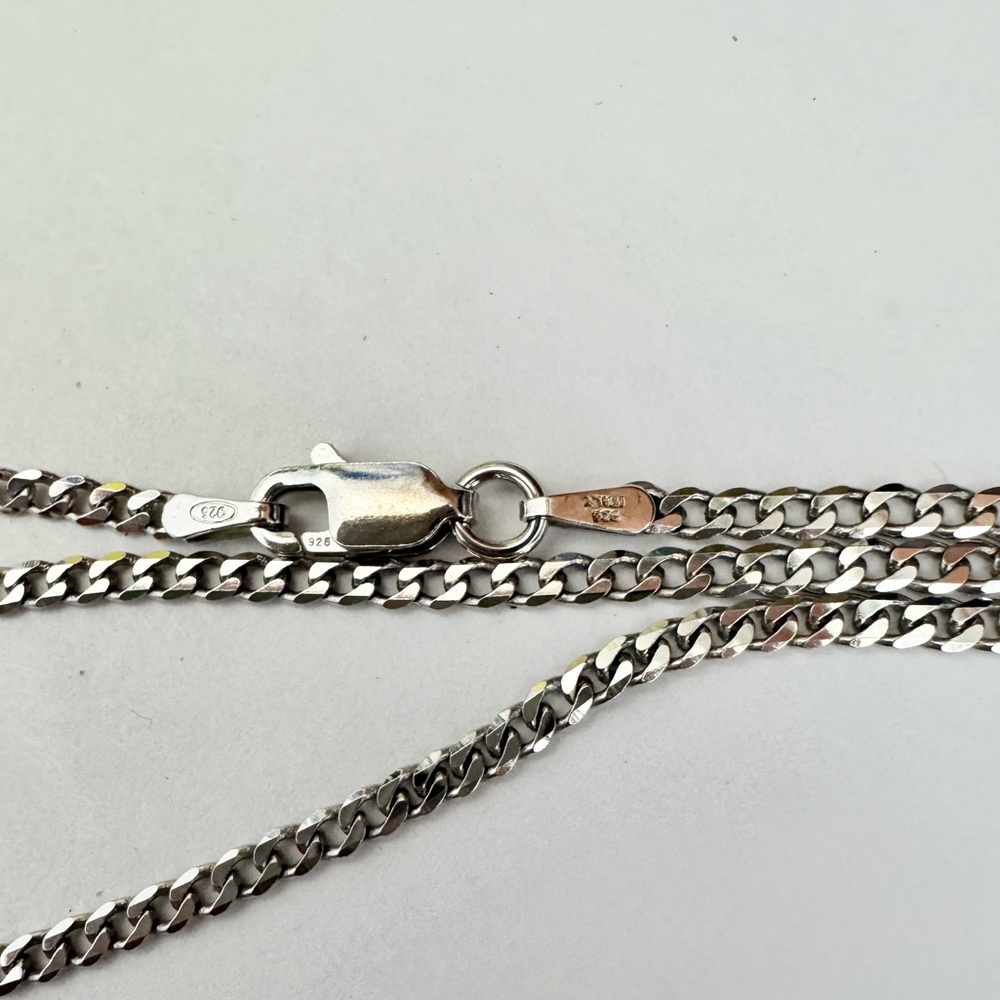 Sterling Silver Cuban Chain 16” Italian Silver NWT - Picture 1 of 3